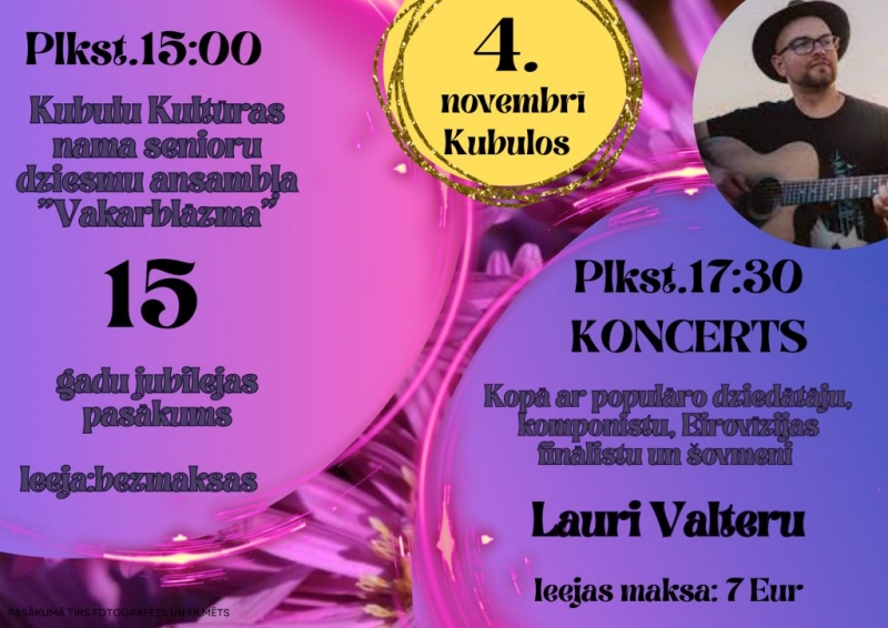 Ansambļa “Vakarblāzma” 15 gadu jubilejas pasākums, koncerts