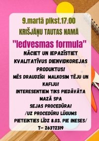 "Iedvesmas formula" Krišjāņu Tautas namā