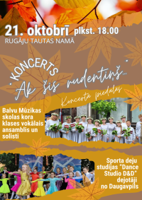 Rugāju Tautas namā koncerts „Ak šis rudentiņš…”