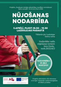 Nūjošanas nodarbība Lazdulejas pagastā 3. aprīlī