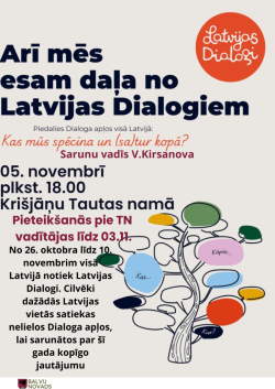 Attēlā redzams koks ar krāsainiem apļiem.