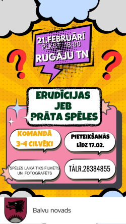 erudīcijas jeb prāta spēļu afiša