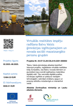 Balvu Valsts ģimnāzijas atbalsta biedrība ir realizējusi  LEADER projektu