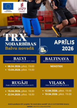 TRX nodarbību grafiks aprīlī