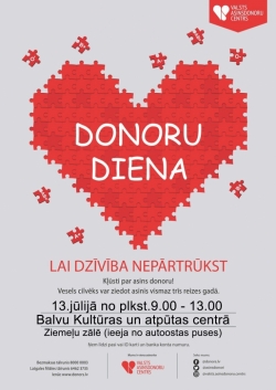 Donoru diena Balvos 13.jūlijā