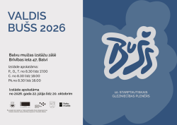Labajā pusē uz tumši zila fona redzams liels, stilizēts uzraksts "Buš" baltā un zilā krāsā, aiz kura fonā veidotas lielas, noapaļotas zilas formas. Apakšā lasāms teksts "10. Starptautiskais glezniecības plenērs". Afišas kopējais iespaids ir mūsdienīgs, lakonisks un vizuāli mierīgs.