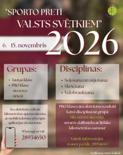 Attēlā redzams valsts karogs. Afiša par notikumu