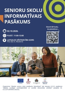 Attēlā redzami trīs seniori.