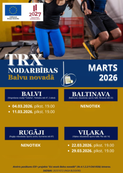 TXR nodarbību graifiks martā