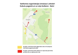 Kubulu pagasta karte un satiksmes ierbežojumi