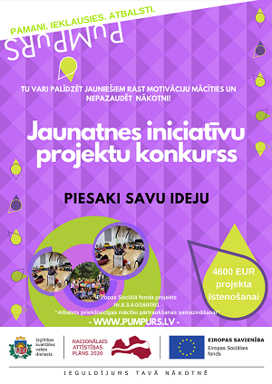 Plakāts Jaunatnes iniciatīvu projektu konkurss