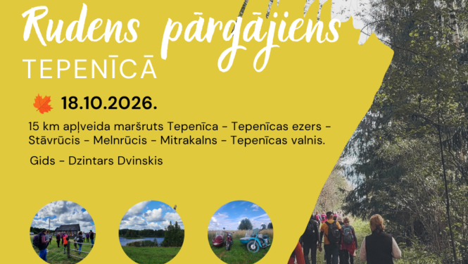 Attēlā redzami cilvēki, kas iet pārgājienā
