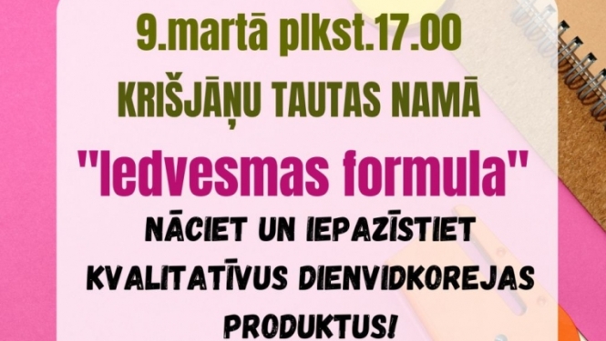 "Iedvesmas formula" Krišjāņu Tautas namā