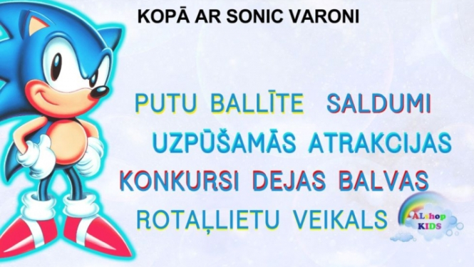 Bērnu ballīte kopā ar Sonic varoni