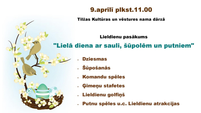 Lieldienu pasākums "Lielā diena ar sauli, šūpolēm un putniem",