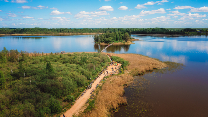 Viļakas ezera sala no putna lidojuma