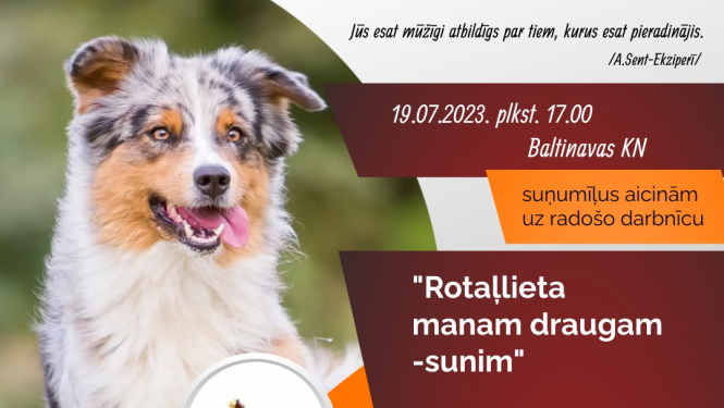 Radošā darbnīca “Rotaļlieta manam draugam-sunim”