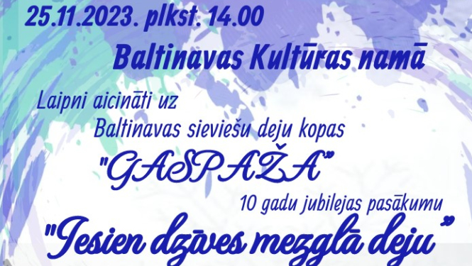 AFIŠA_Sieviešu deju kopas ''Gaspaža'' 10 gadu jubilejas koncerts