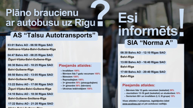 Izsniegta atļauja komercreisa veikšanai maršrutā Rīga–Balvi