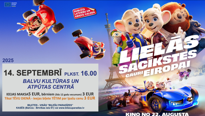 AFIŠA_animācijas filmā ''Lielās sacīkstes cauri Eiropai''