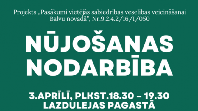 Nūjošanas nodarbība Lazdulejas pagastā 3. aprīlī