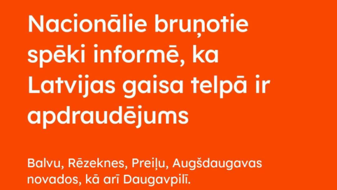 NBS izludinātais oranžais brīdinājums
