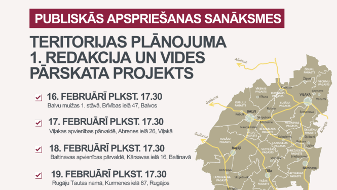 Publisko apspriešanu sanāksmju norises vietas attēlojums