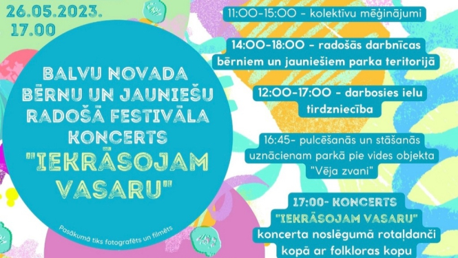 AFIŠA_Balvu novada bērnu un jauniešu radošā festivāla koncerts ''Iekrāsojam vasaru''