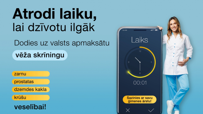 Veic valsts apmaksātās vēža profilaktiskās pārbaudes jeb vēža skrīningu