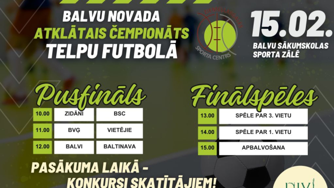Balvu novada atklātā čempionāta telpu futbolā pusfināla un finālspēles