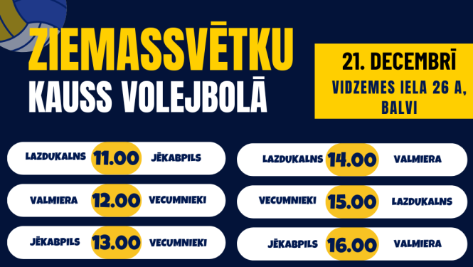 Afiša - Ziemassvētku kauss volejbolā 