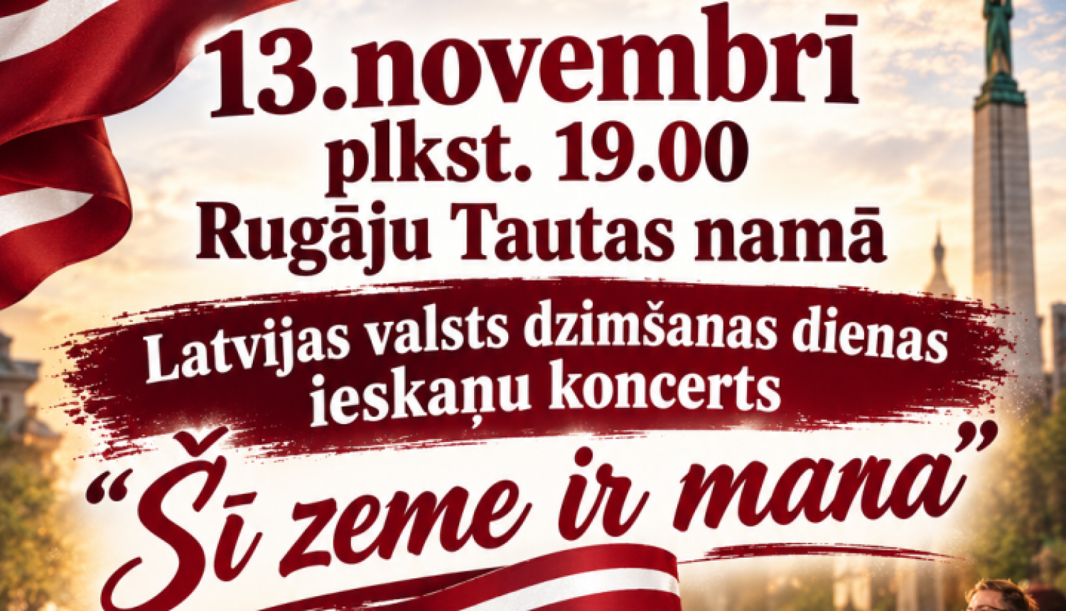 Attēlā redzami cilvēki, kas dzied un dejo tautu tērpos.