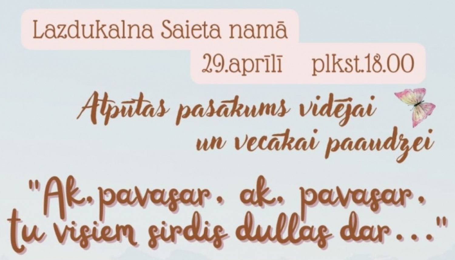 Atpūtas pasākums vidējai un vecākajai paaudzei