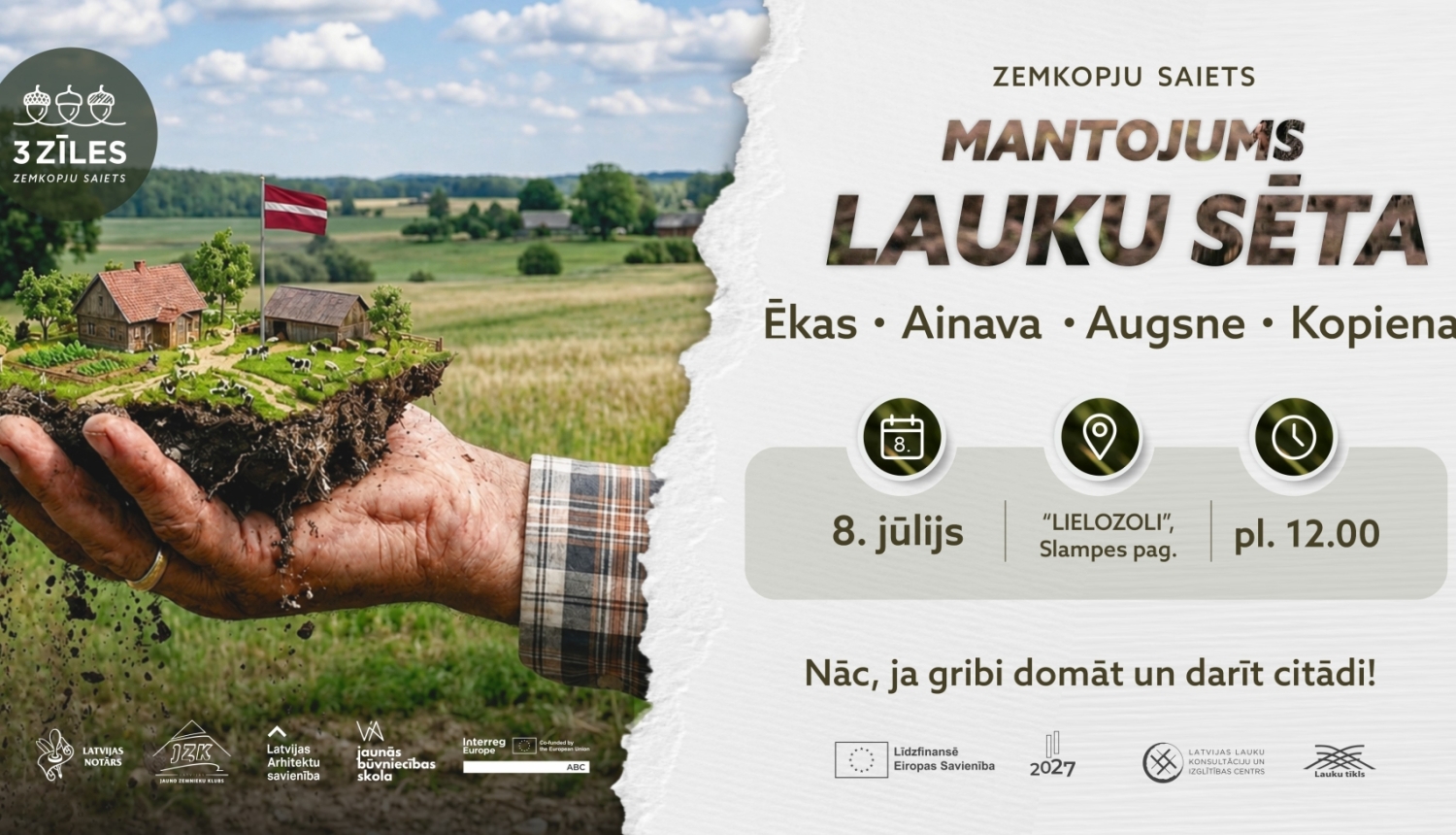 Zemkopju saietā aicina diskutēt par lauku vidi un tās mantojumu.