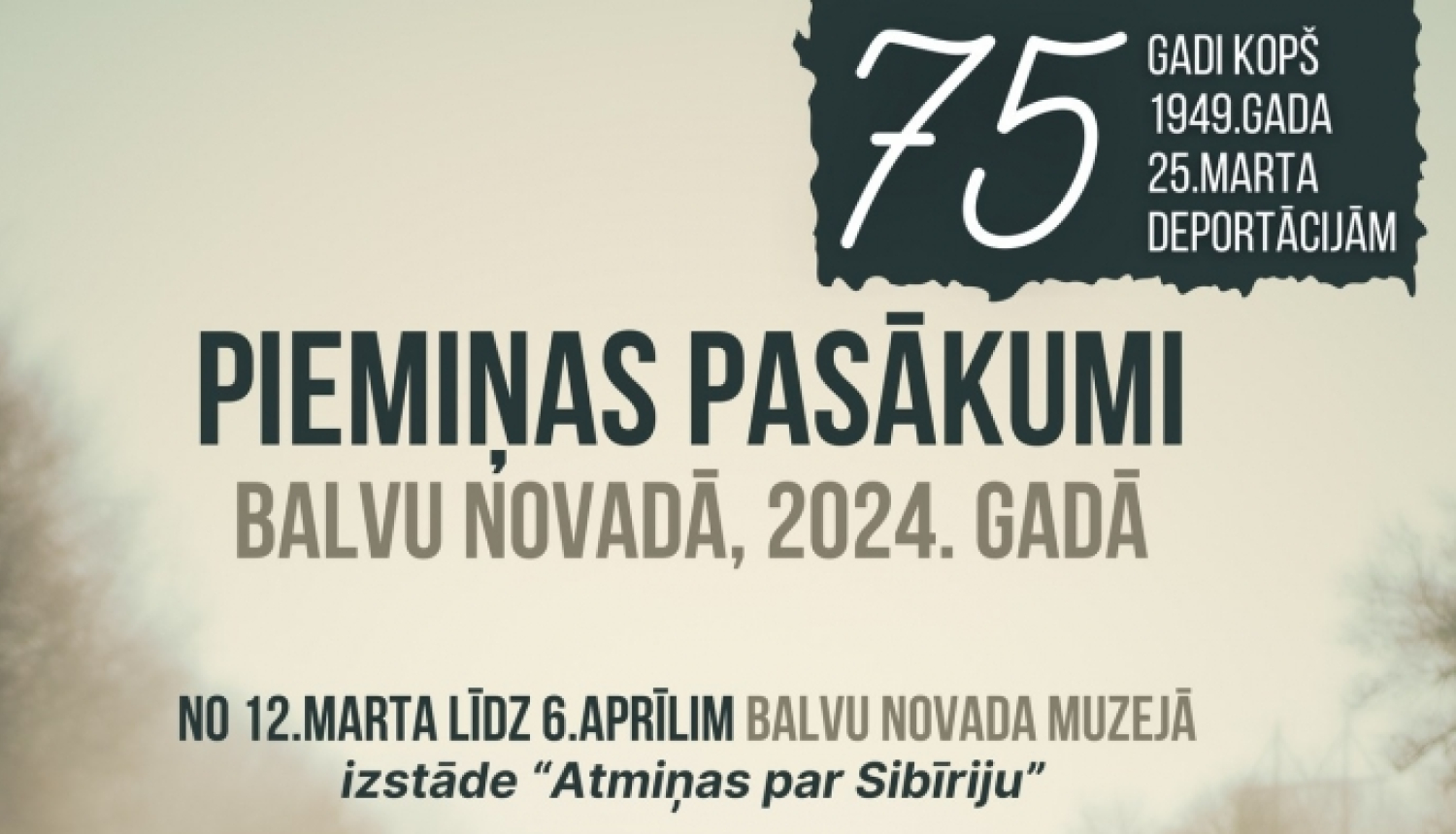 Balvu novadā 25. martā notiks piemiņas pasākumi
