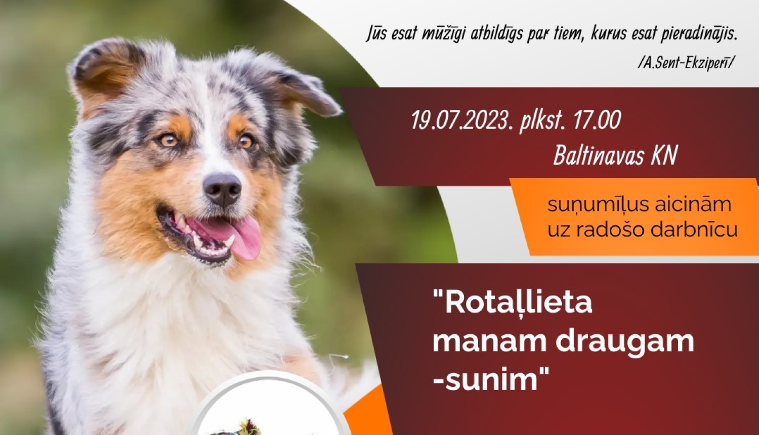 Radošā darbnīca “Rotaļlieta manam draugam-sunim”