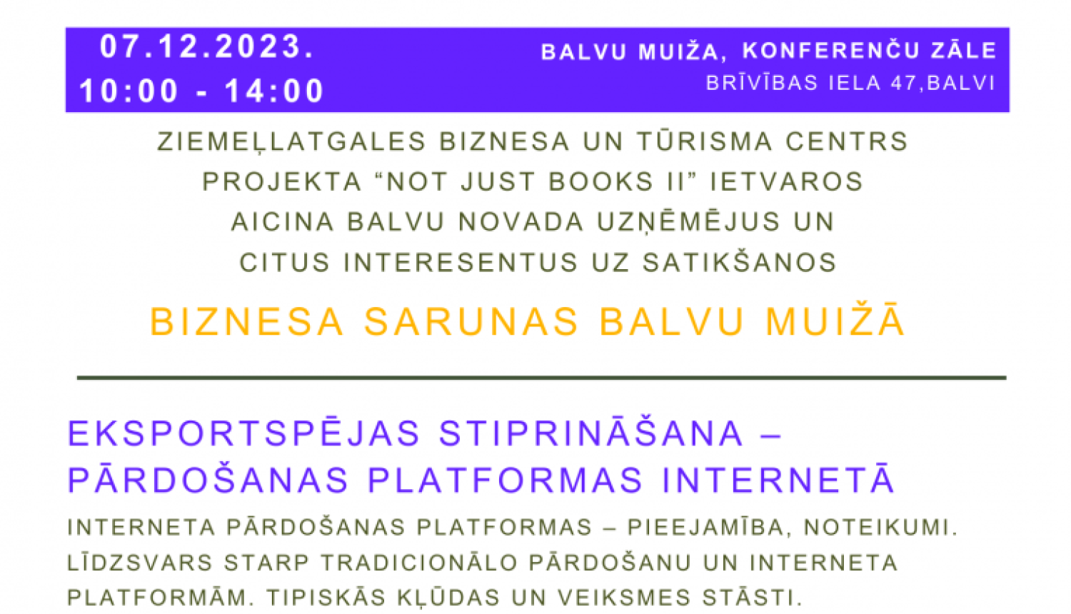 AFIŠA_Biznesa sarunas Balvu muižā