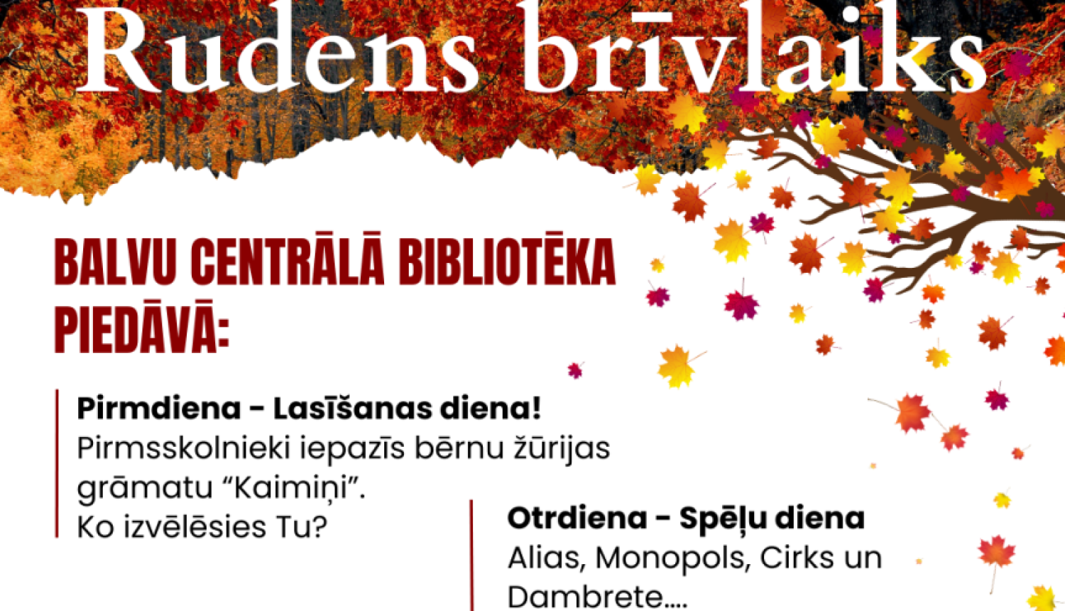 AFIŠA_Nāc un pavadi brīvlaiku Balvu Centrālajā bibliotēkā
