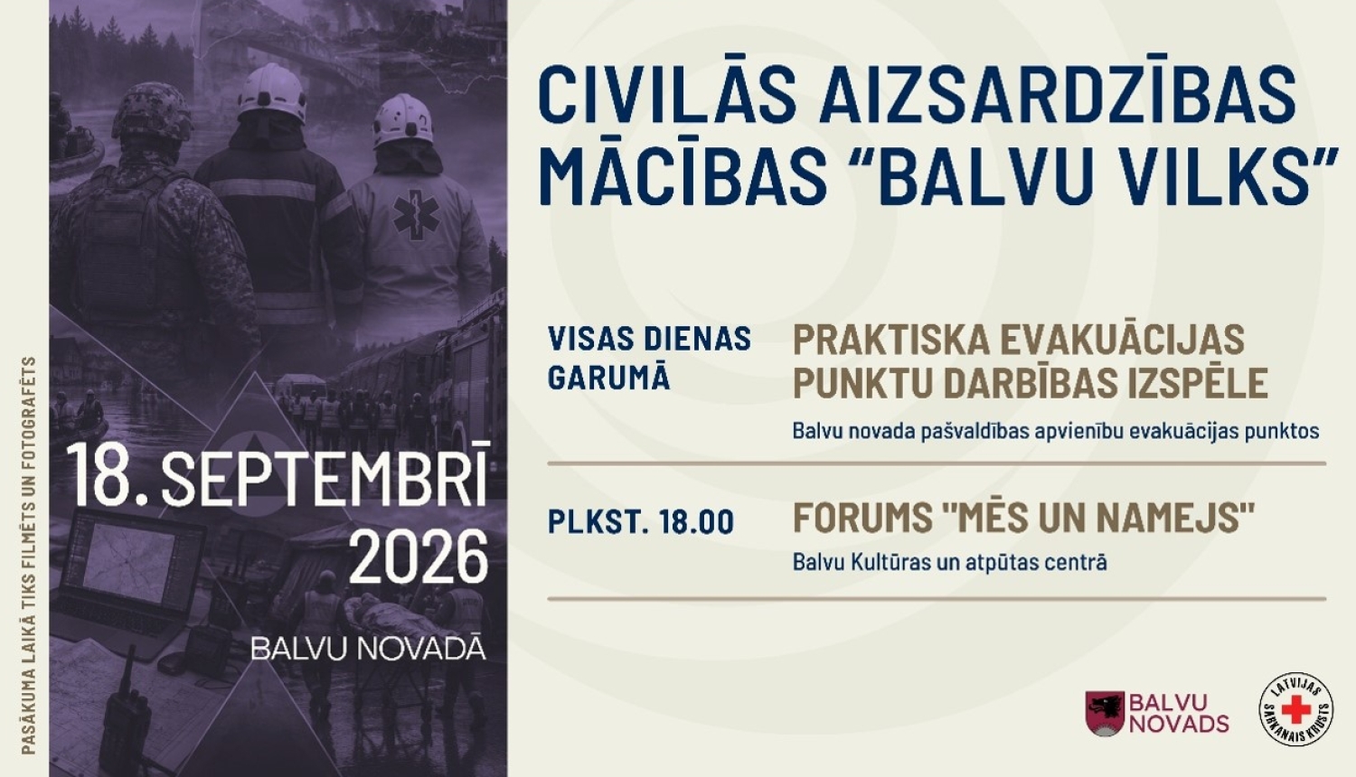 Uz gaiša fona redzami glābēji.