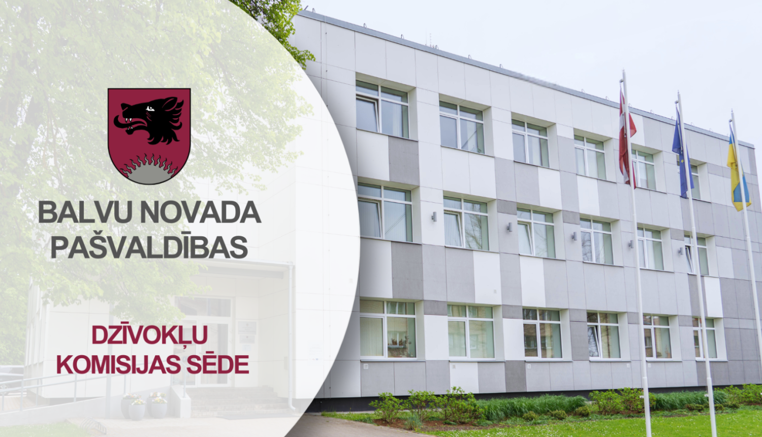 Skats uz Balvu novada Centrālās pārvaldes ēku maijā.