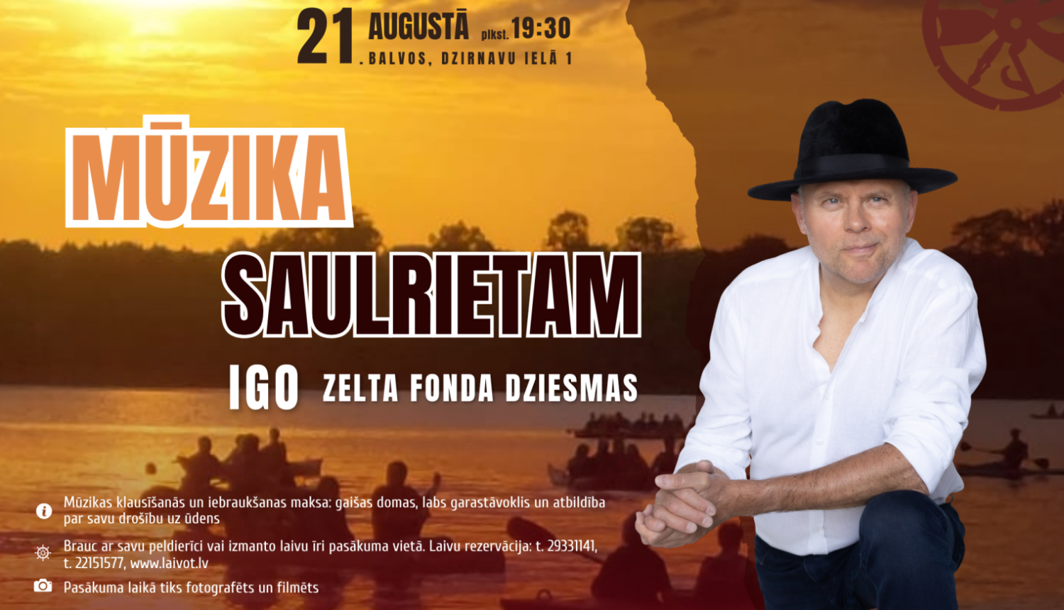 Brīvdabas koncerta ''Mūzika saulrietam'' programma