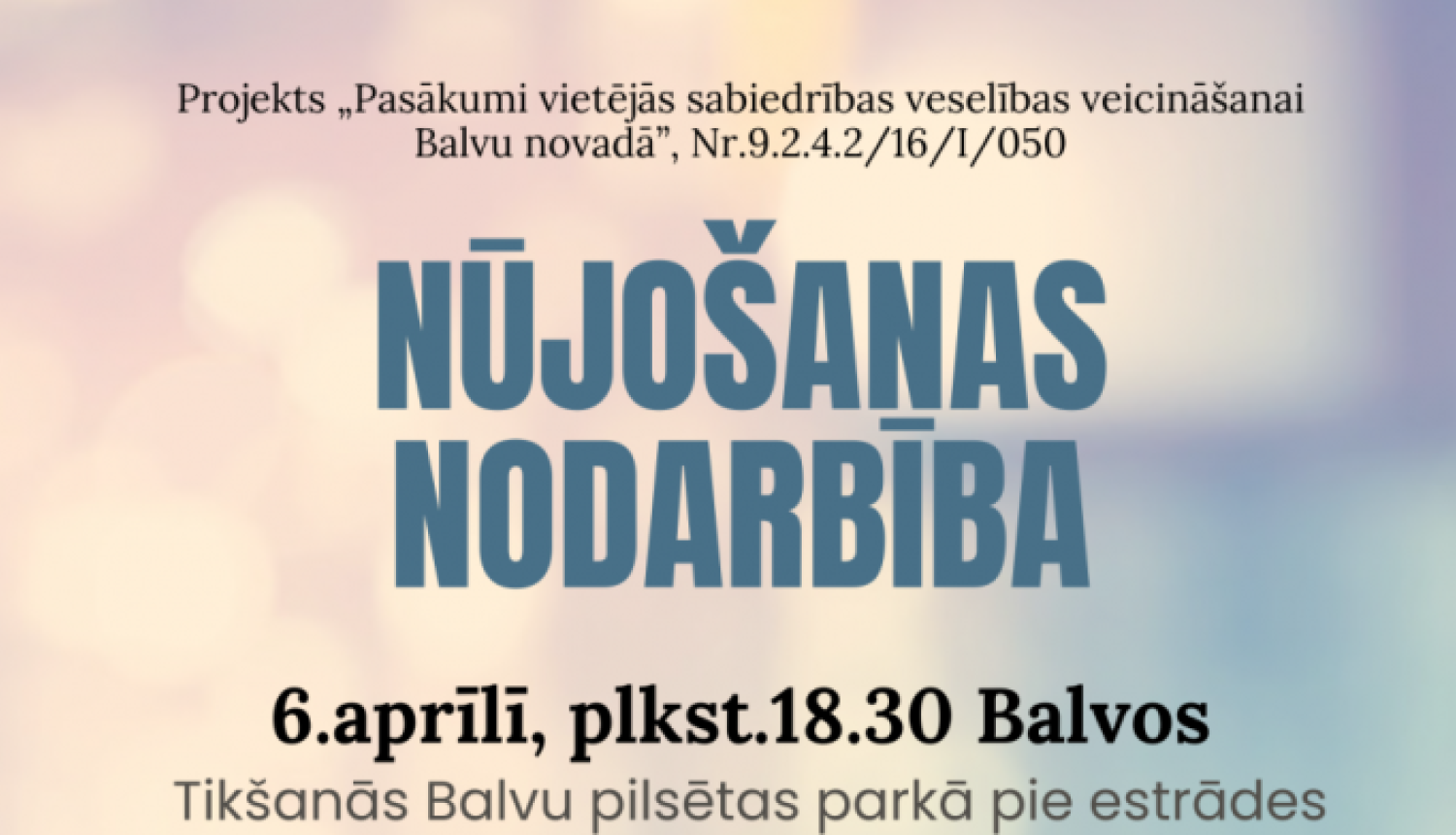 Nūjošanas nodarbība Balvos 6.aprīlī