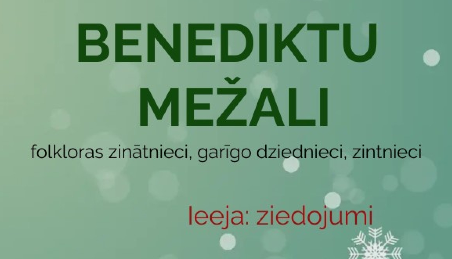 AFIŠA_Tikšanās ar Benediktu Mežali
