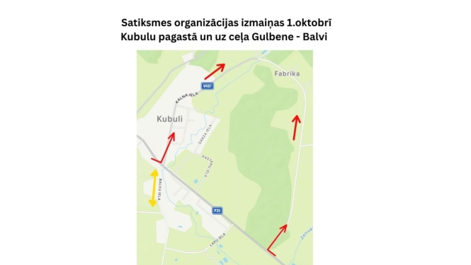 Kubulu pagasta karte un satiksmes ierbežojumi