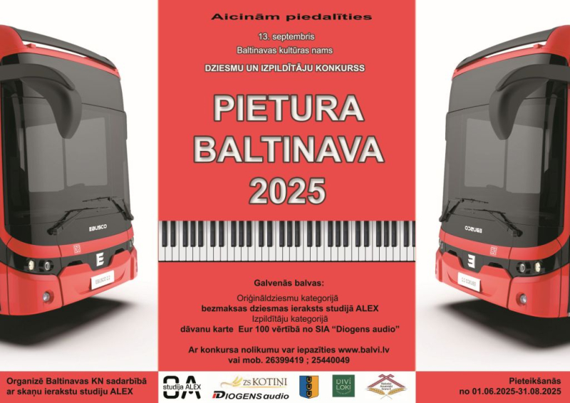 Aicina pieteikties dziesmu un izpildītāju konkursam “Pietura Baltinavā 2025”