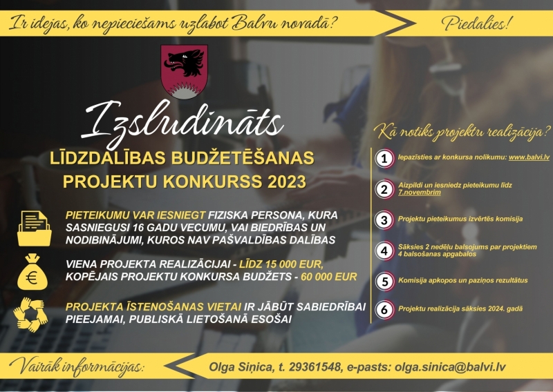 Līdzdalības budžetēšanas projektu konkurss 2023