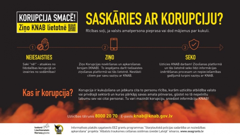 KORUPCIJA SMACĒ! Ziņo KNAB lietotnē