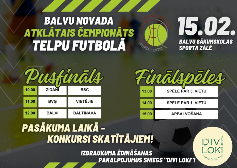 Balvu novada atklātā čempionāta telpu futbolā pusfināla un finālspēles