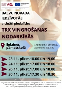 TRX vingrošanas nodarbības_novembris