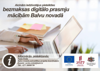 Aicinām iedzīvotājus pieteikties bezmaksas digitālo prasmju mācībām Balvu novadā